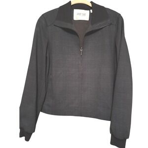 per se by Carlisle Women's Blue Plaid Full Zip Bomber Jacket‎ Size 4
